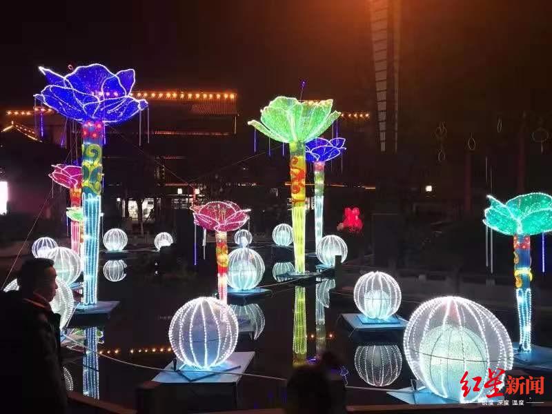 灯光重燃成都市郫都区战旗村大地艺术节恢复亮灯