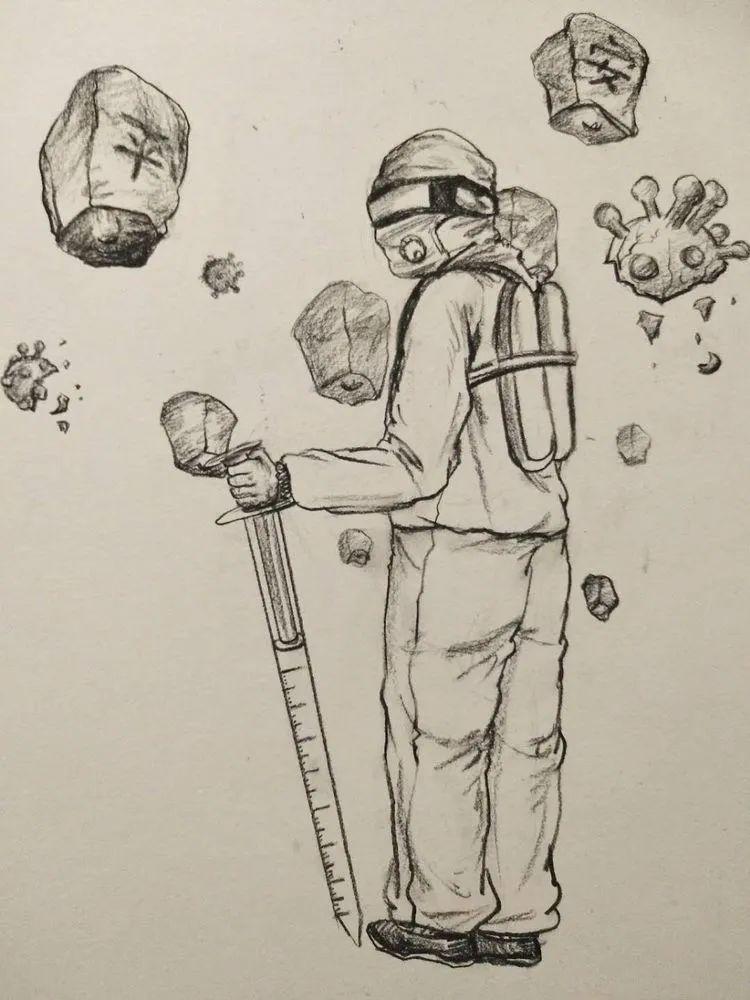 以我们的方式向英雄致敬河北保定外国语学校学生抗疫绘画和手抄报作品