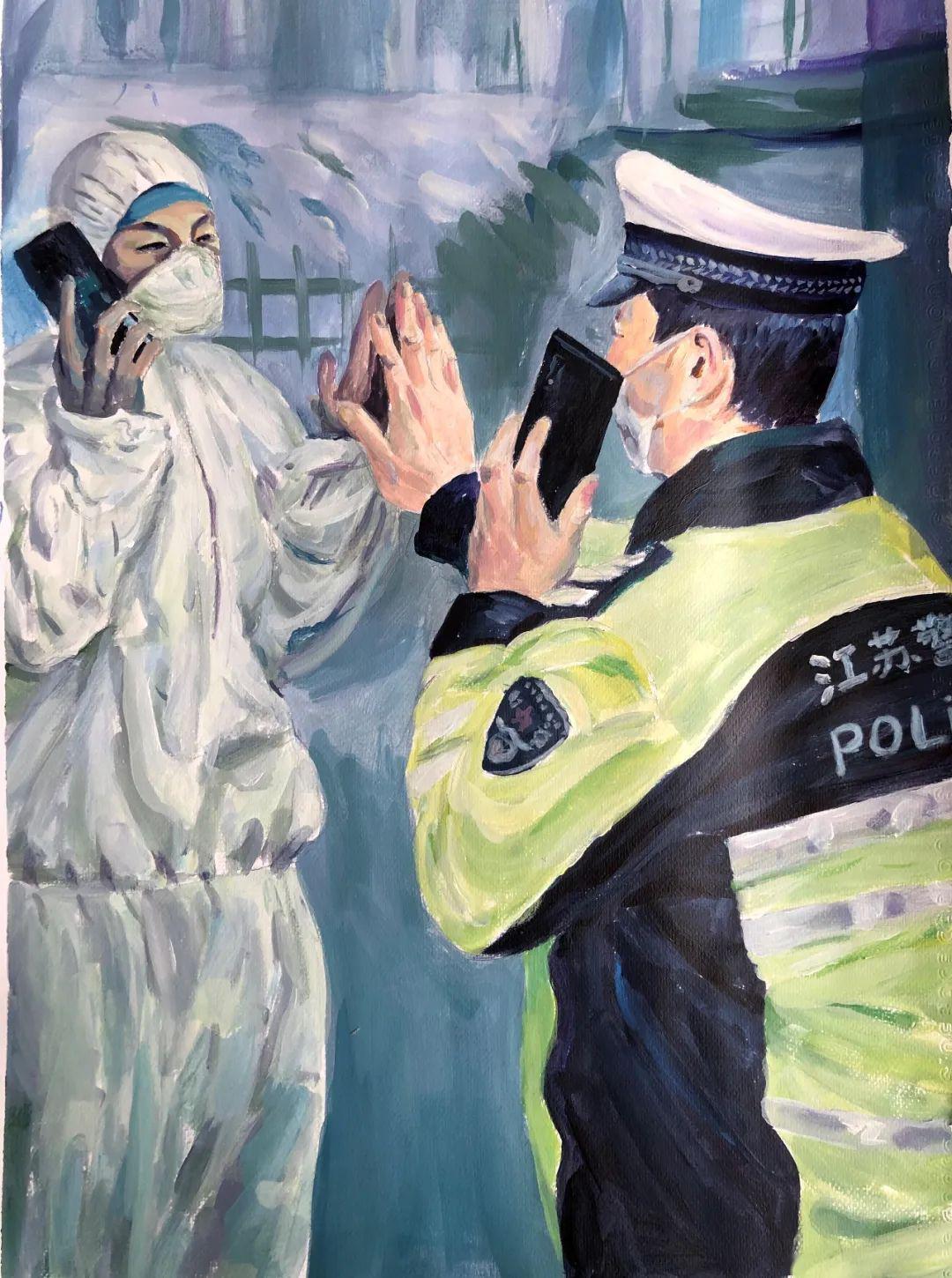 疫情期间感人图片画画图片