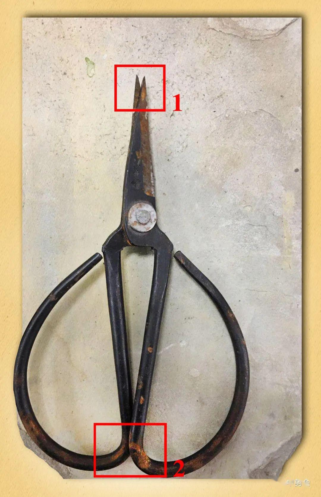 铰口合不拢处理方法▲如果磨好后的剪刀口张开合不拢(图1处),则将剪刀