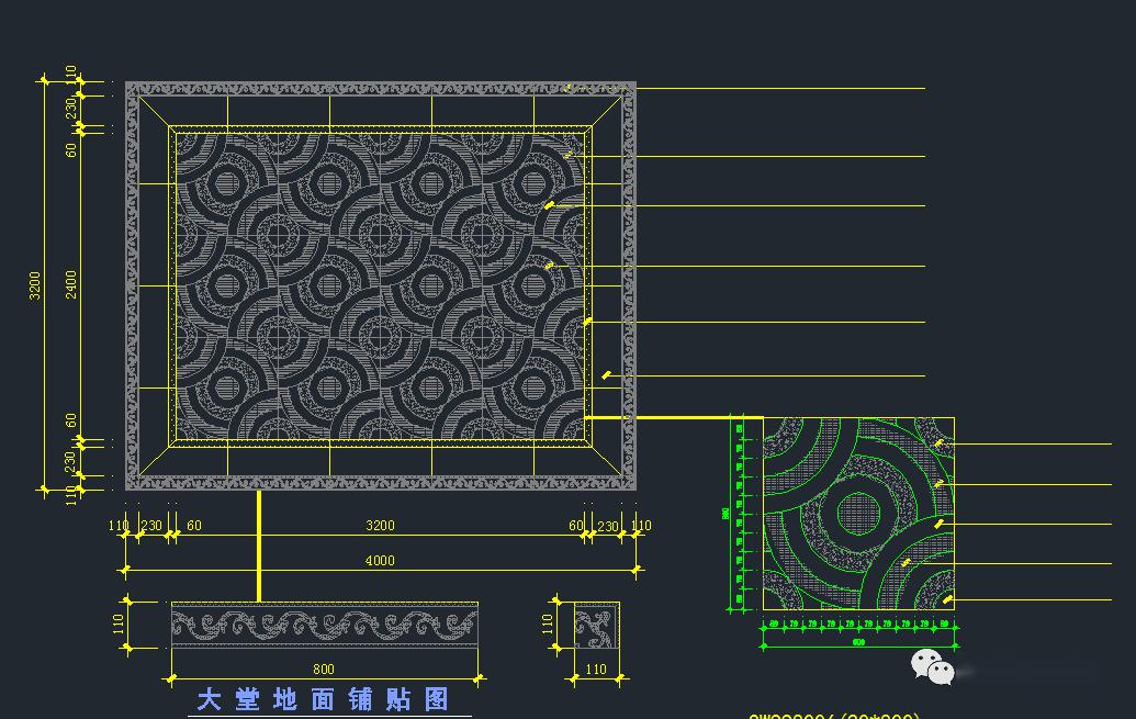 分享150款极具想象力的石材拼花cad设计图纸