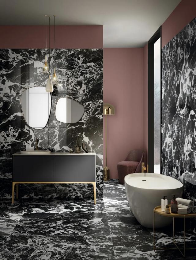 意大利纯进口的国宝级大理石纹瓷砖简直把轻奢演绎到极致