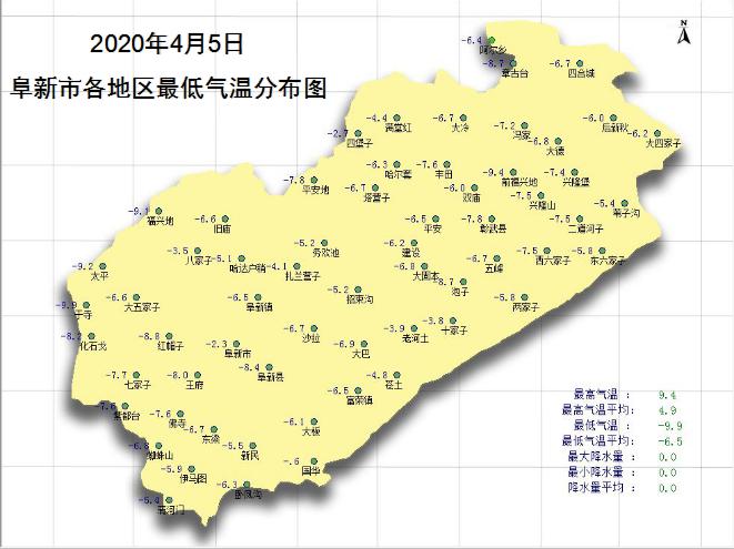 昨夜我市气温下降幅度较大今晨极端最低气温出现在阜蒙县于寺镇为零下