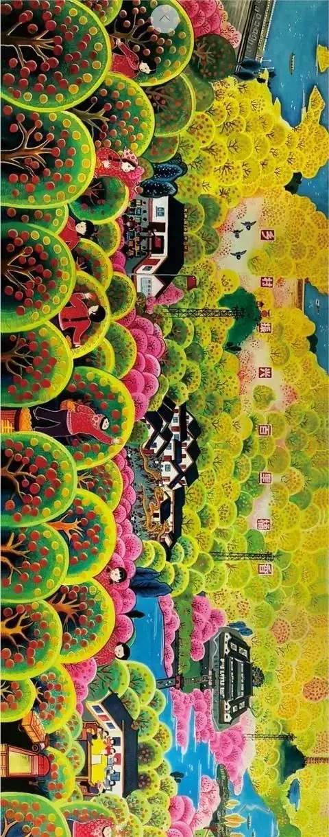 井研农民画《乡村振兴 百里橘香》亮相