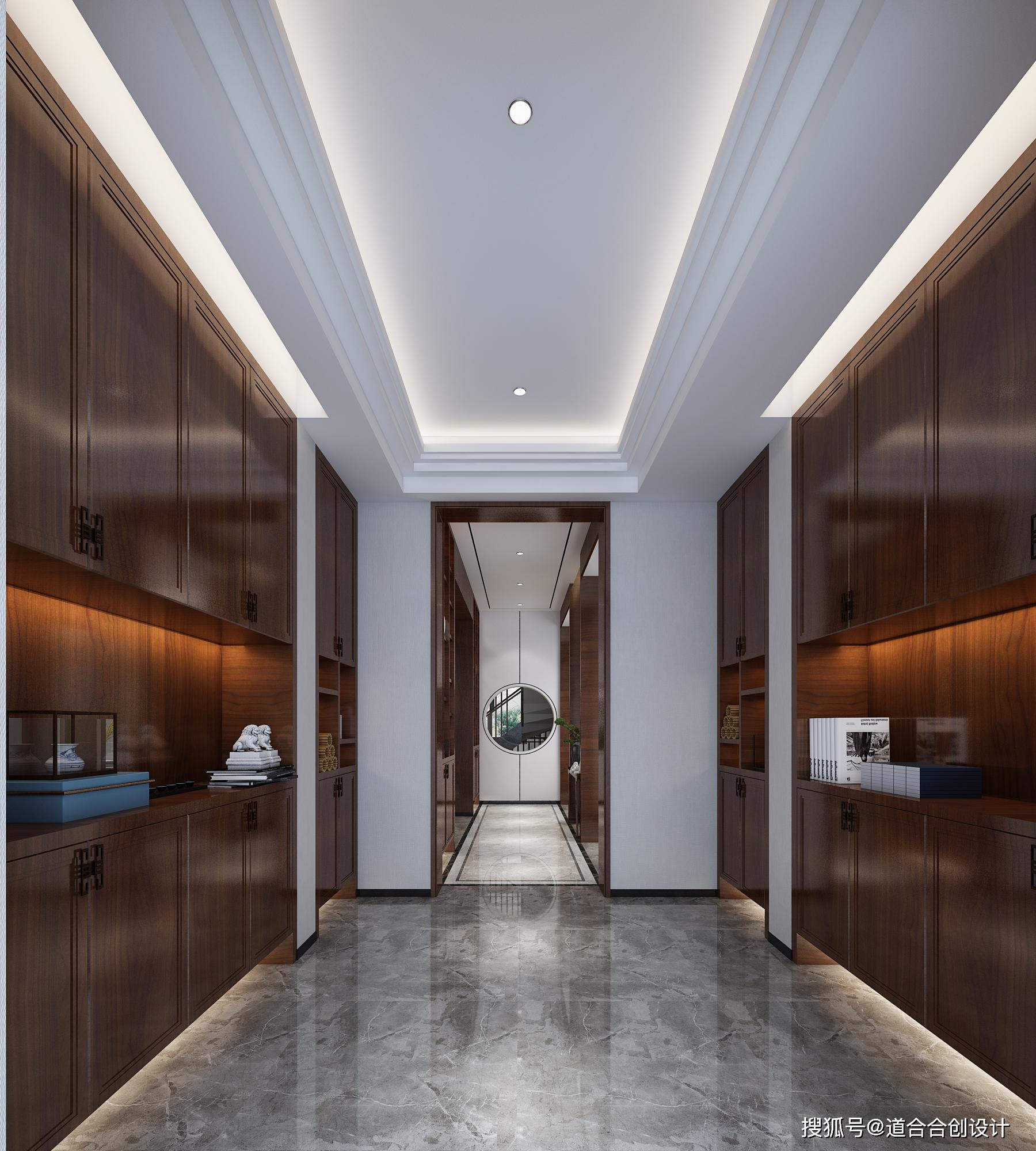 新房420㎡别墅装修半包一共才花40万这新中式风格太美了道合合创设计