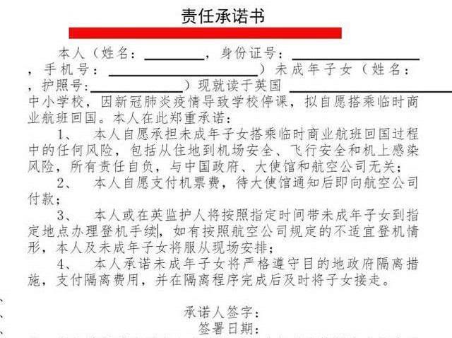 原創小留學生包機回國,責任承諾書起作用,網友:小留學生的根在中國