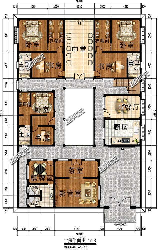 平面图图纸编号:jf20109,层数:3层,结构形式:框架结构,主体造价110