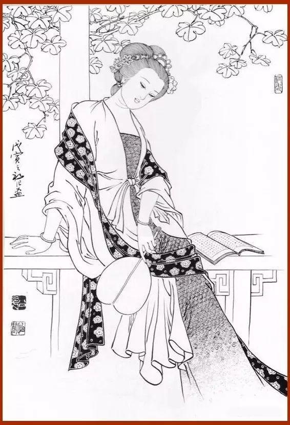 精美白描人物线稿值得收藏