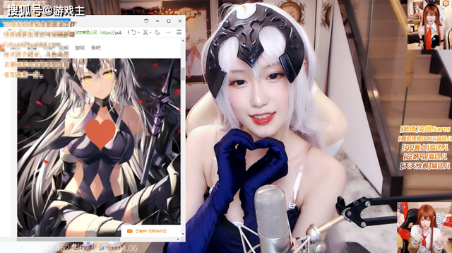 腐团儿cos贞德,紫色过膝袜子太吸人,平时很少见这种颜色