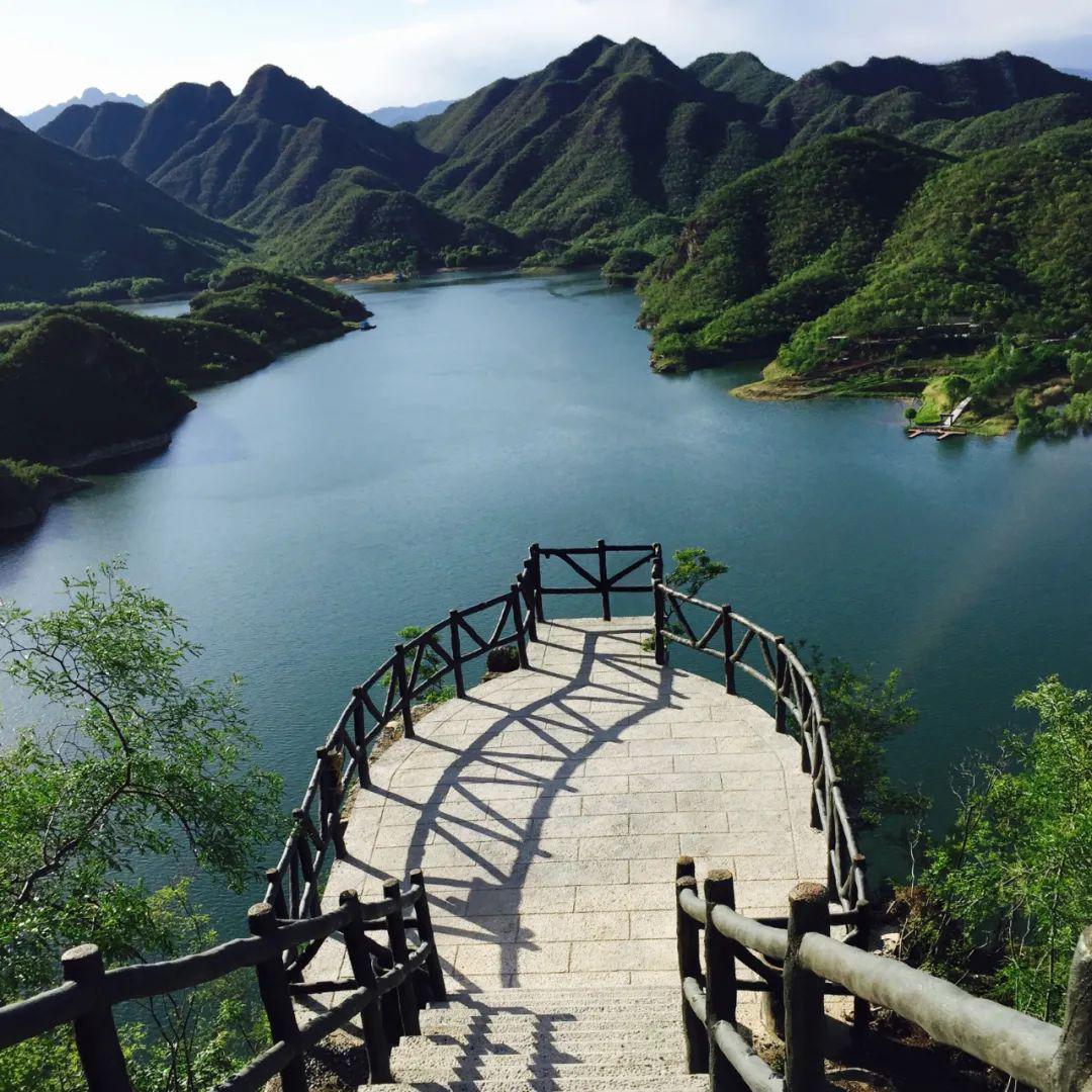 山水画卷图易水湖