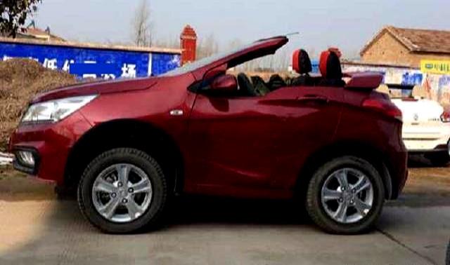 宝骏310红色敞篷跑车很精神原车落地将近4万还挺保值