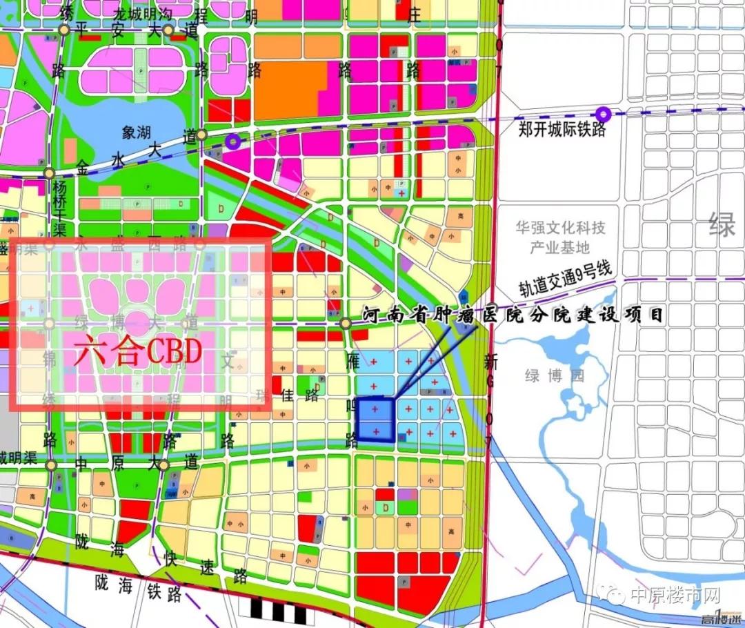 鄭州東站崛起的高鐵東西廣場cbd,而下一個cbd就是六合cbd,六合cbd規劃