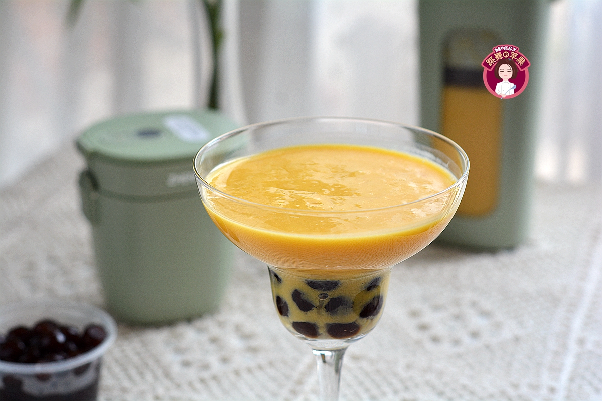 原创自制黑珍珠芒果奶昔珍珠不裂有窍门天然甜甩过珍珠奶茶几条街