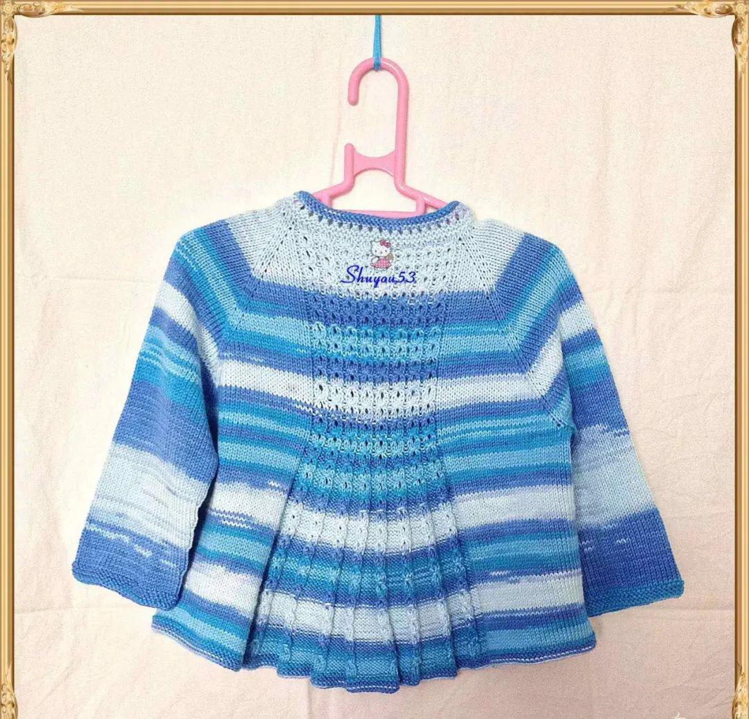 从上往下织儿童棒针插肩小开衫段染编织更有魅力附教程