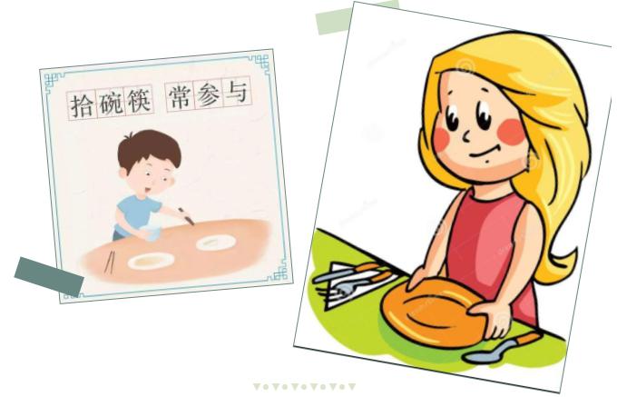 值日生分餐具卡通图片图片