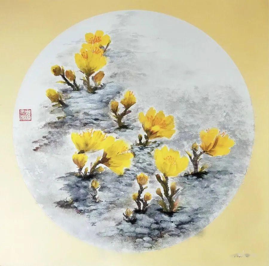 《冰凌花》——赏同窗好友宏杰《冰凌花》绘画作品随感一:一簇簇一片