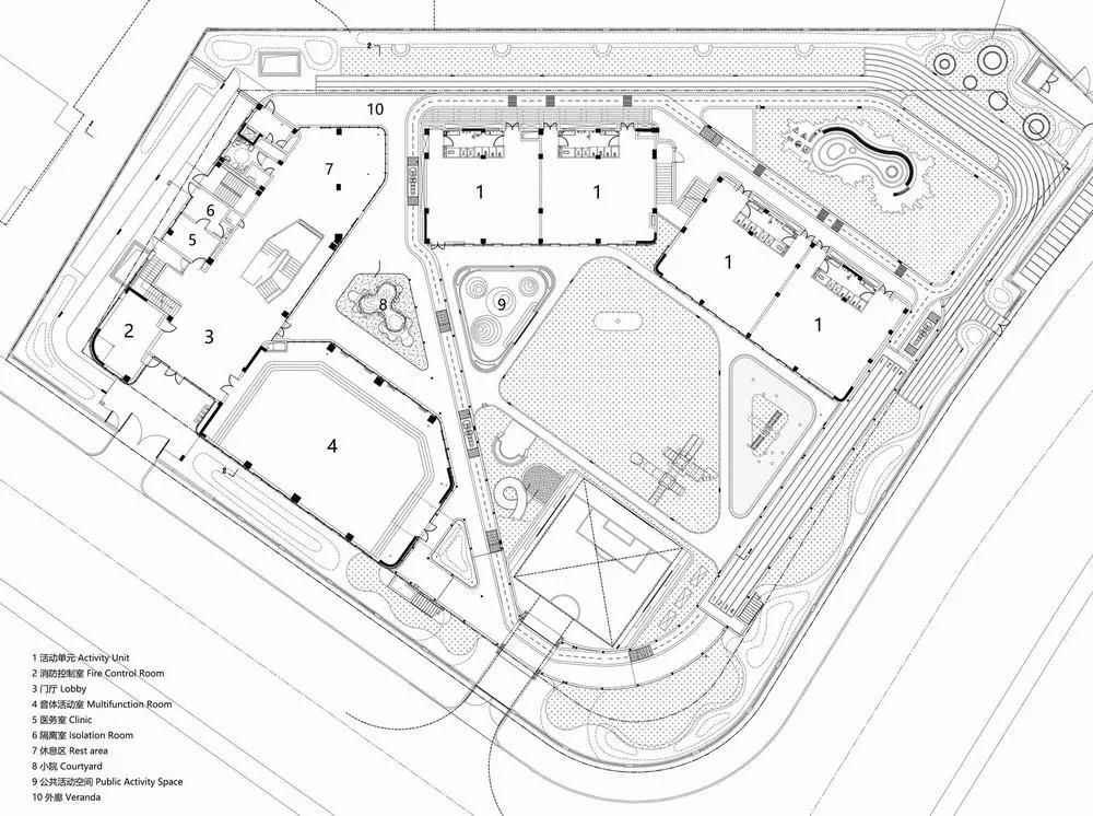 幼儿园总平面图手绘图片