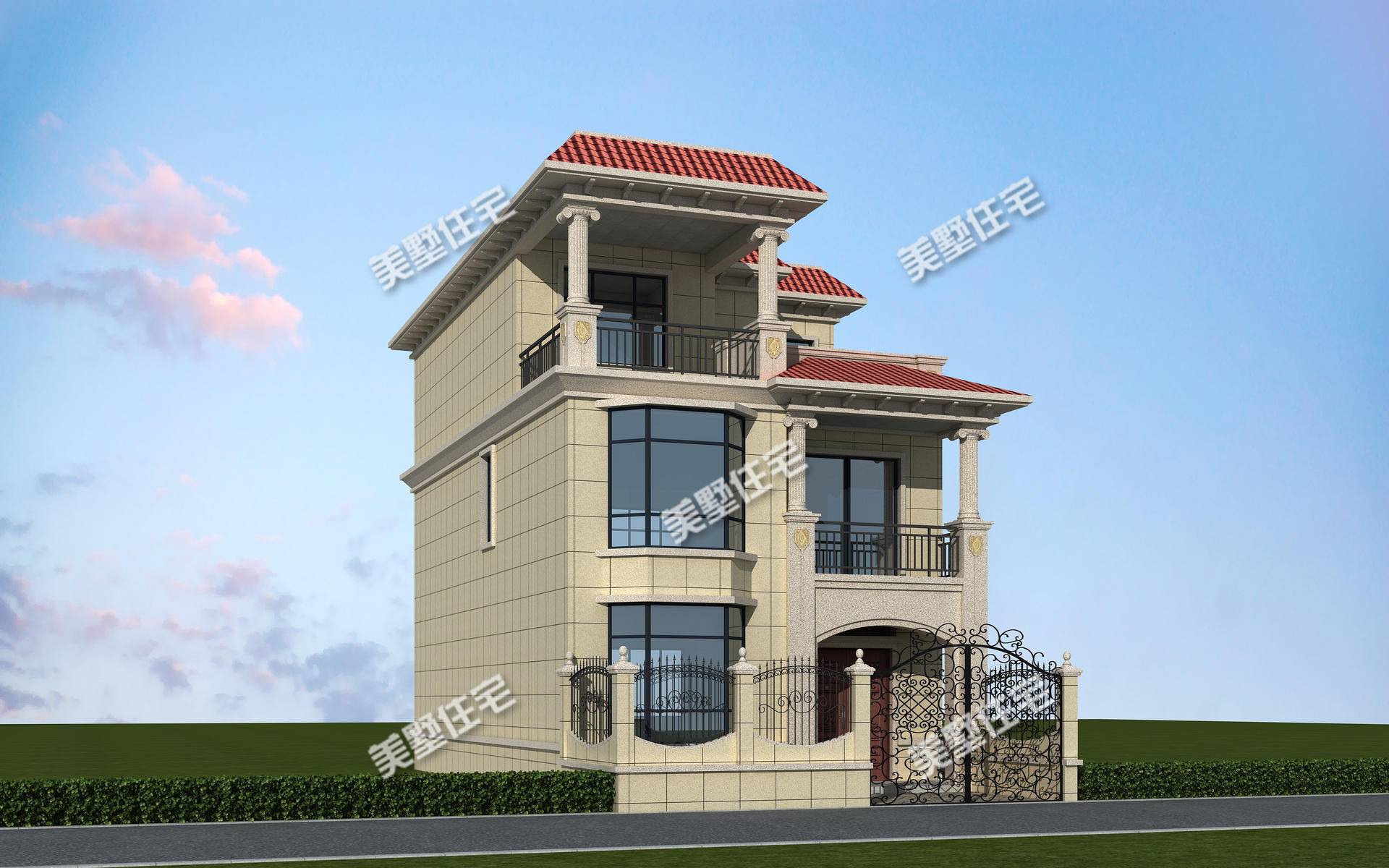 开间8米怎么建别墅看看这栋三层别墅被称为村里最好的房子