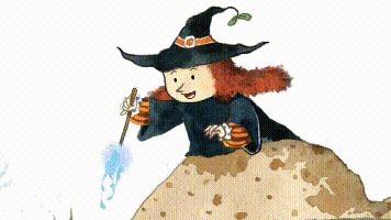 可是,小熊还是闻到了春天的味道.她拿出小魔棒,叽里咕噜念咒语.