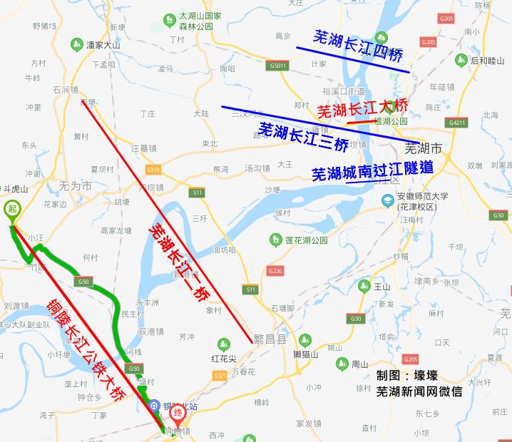 铜陵长江二桥路线图图片