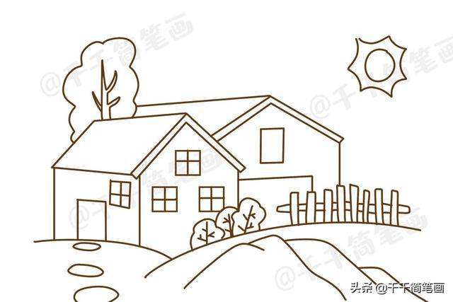 关于乡下人家的画房子图片