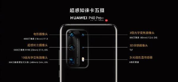 华为P40 Pro+发布：多反射潜望式10倍光变 徕卡五摄独步天下