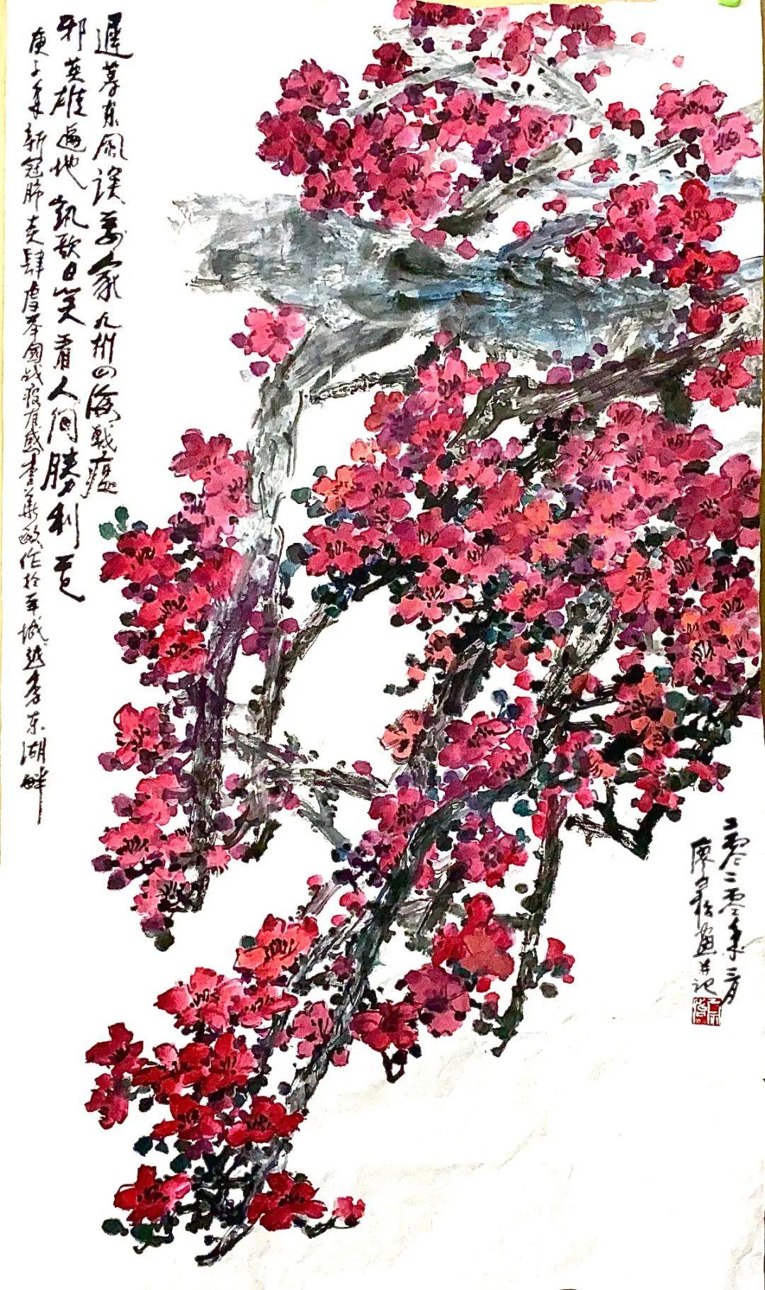 国画木棉花树图片