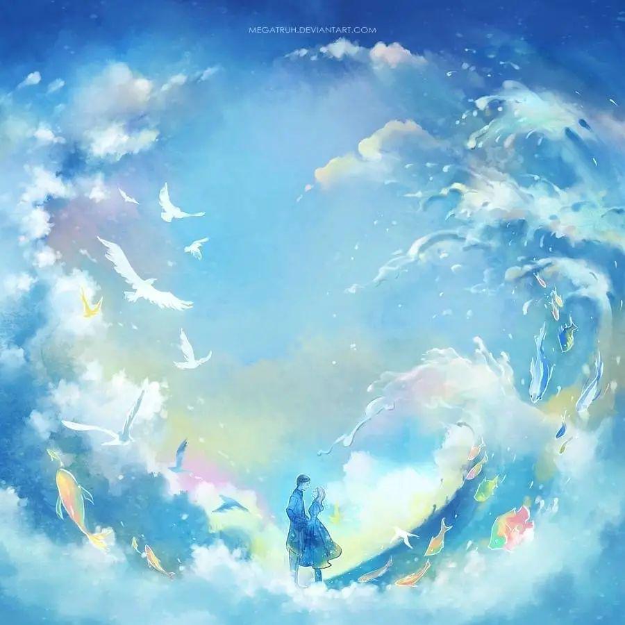 幻境里的绝美天空插画师nikenanindita