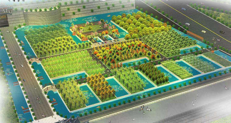 分享农业大棚种植基地采摘园设计案例鸟瞰效果图