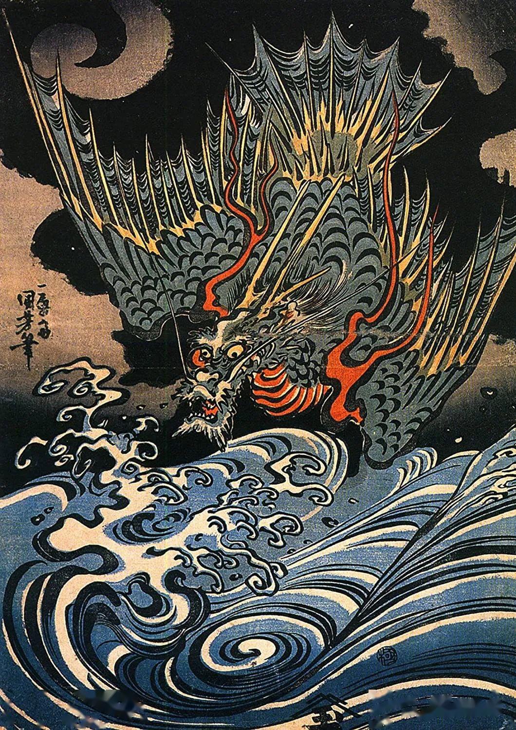 歌川国芳的浮世绘就有这样的品质,有森森的鬼怪邪气与媚气,从而呈现出