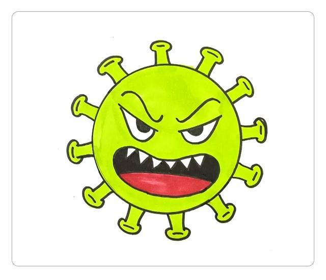 科学家的简笔画病毒图片