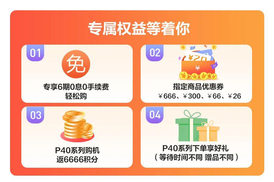 刚刚华为p40系列开售广发商城最高12期免息还送6666积分