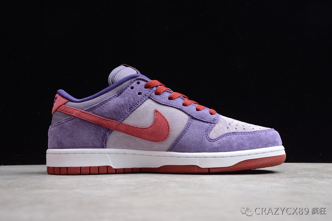 耐克滑板鞋nikedunklowplum树莓紫麂皮配色