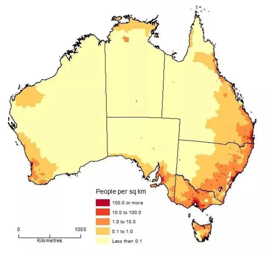 澳大利亚人口密度图片