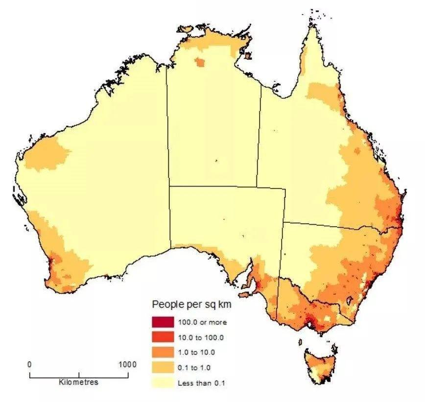 澳大利亚人口密度分布大自然,真是让人琢磨不透