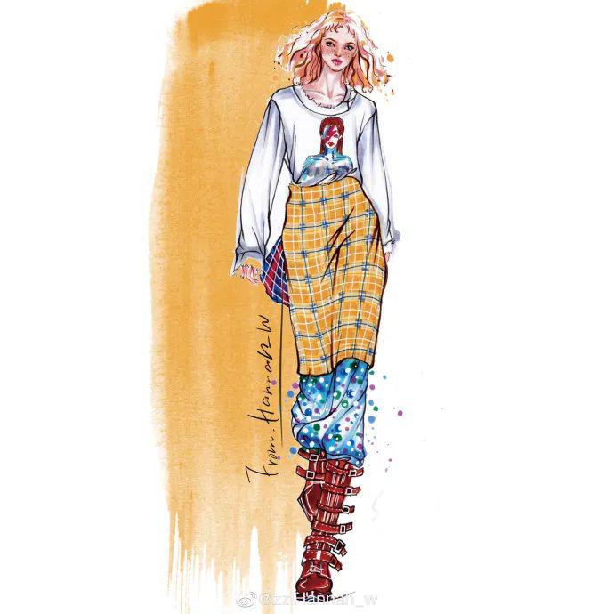 水彩时装画集合赏析