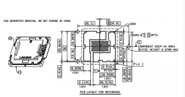 这是lga1200的设计图虽然comet lake-s架构仍旧是老掉牙的14nm工艺