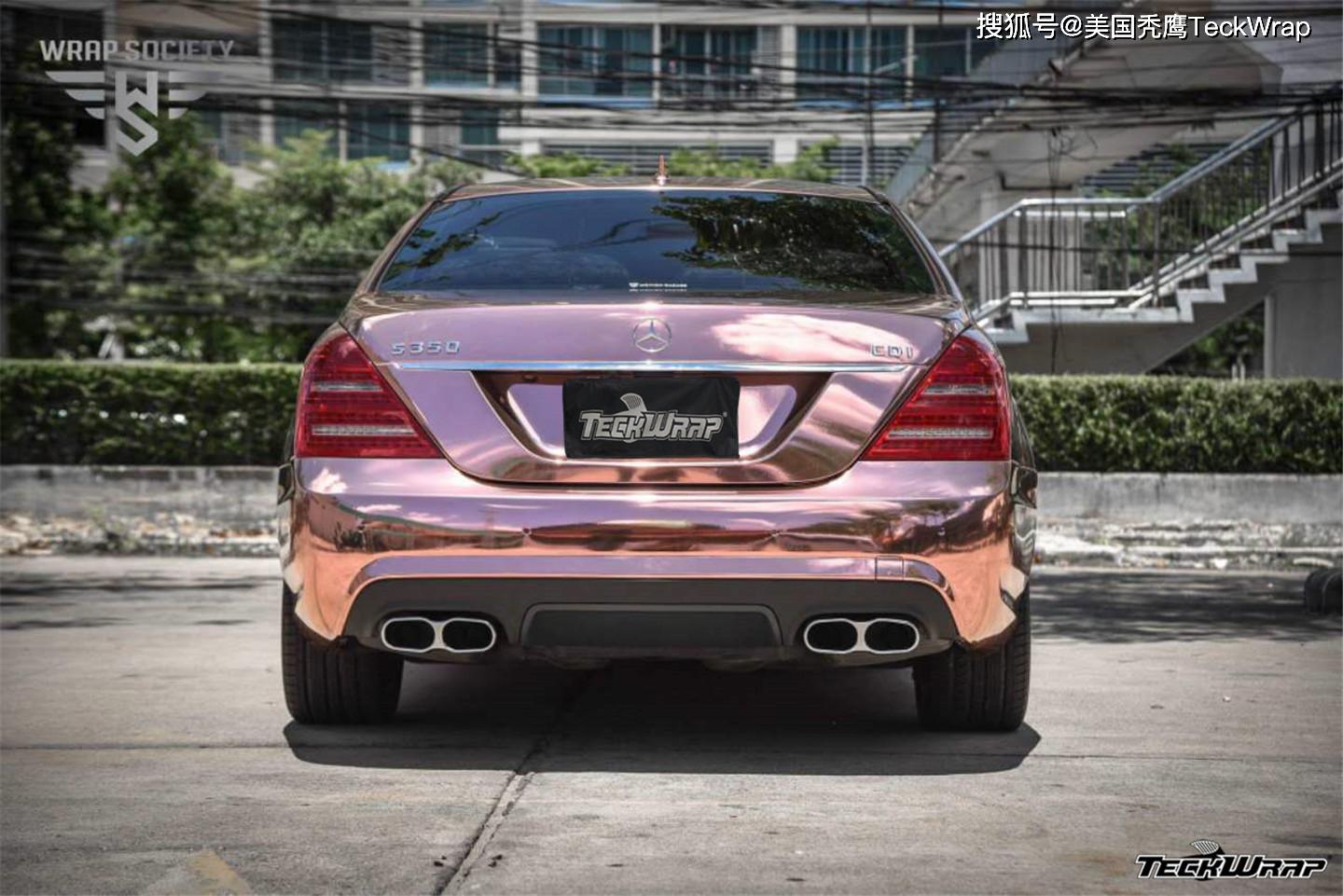秃鹰teckwrap汽车车身改色贴进口膜chm03e电镀玫瑰金奔驰