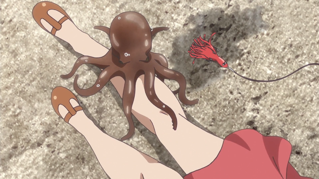 女主钓上个八爪鱼它被做成生鱼片不冤放学后海堤日记