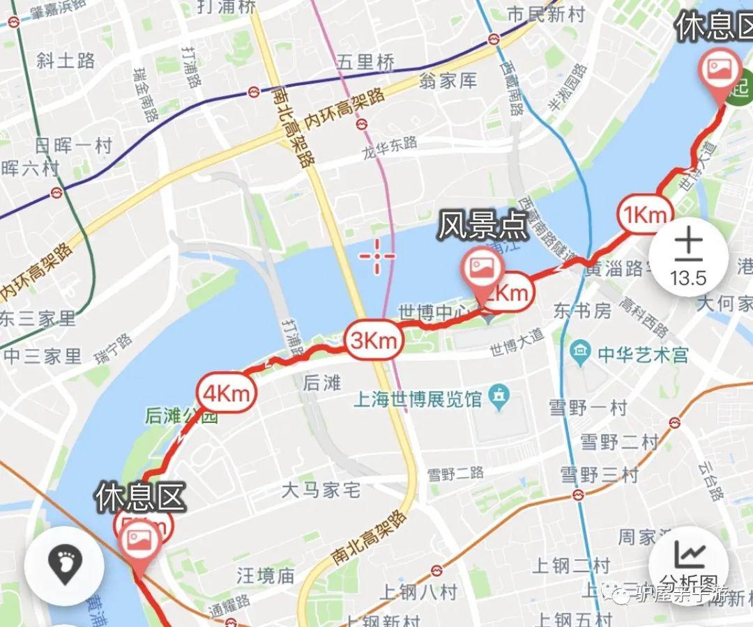 上海黄浦江骑行路线图图片