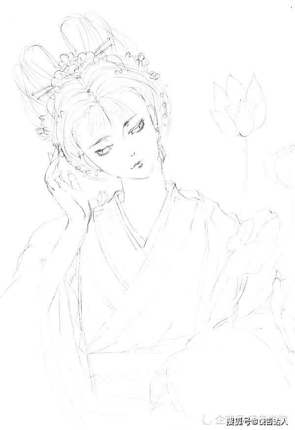 轻备学院绘画教程唯美古风插画古装女子插画步骤详解教程