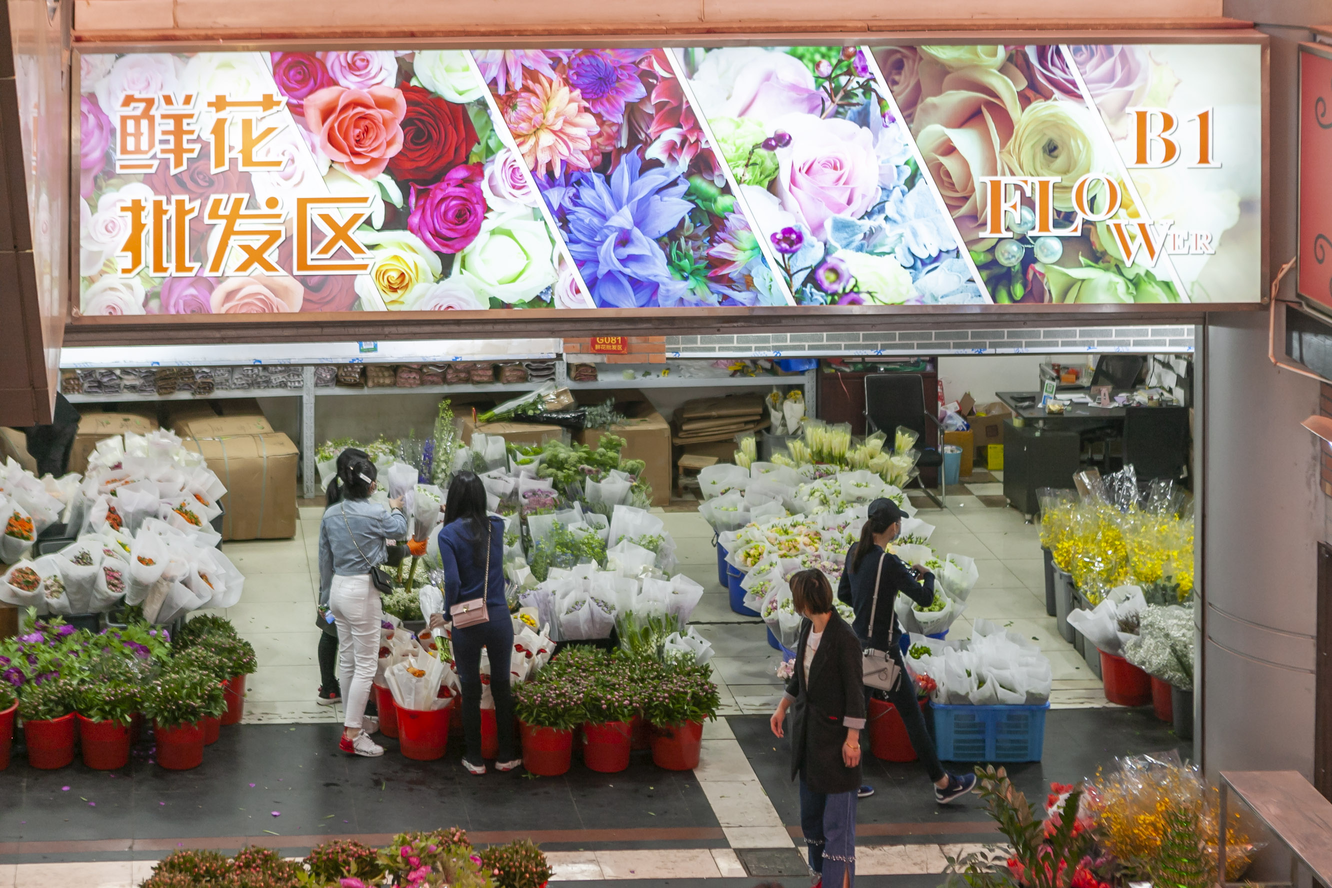 上海花卉市场开市忙