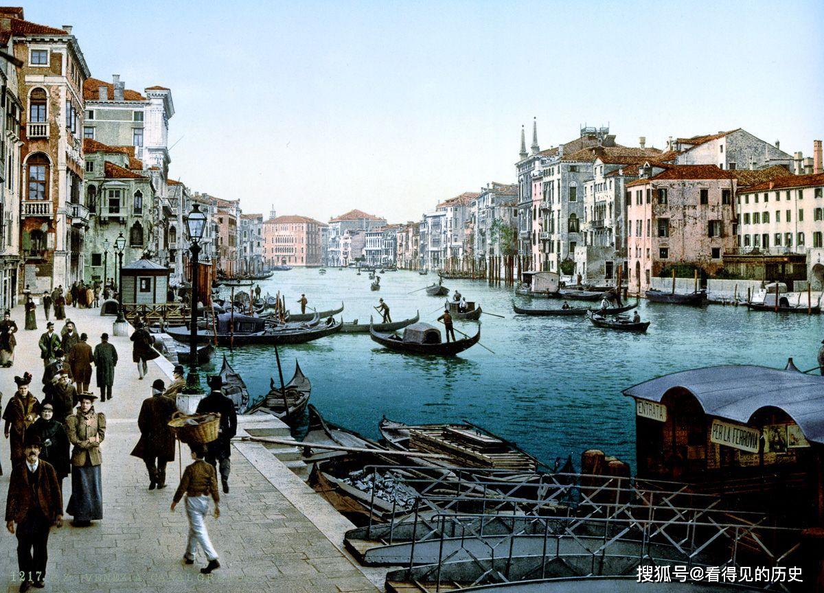 彩色明信片 十九世纪的意大利威尼斯