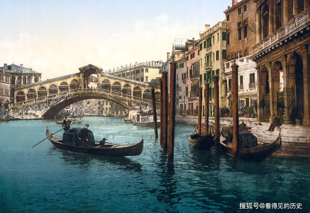 彩色明信片 十九世纪的意大利威尼斯
