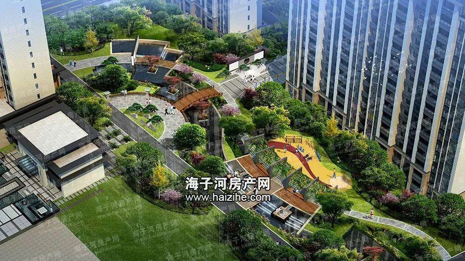 独家披露钟祥莫愁湖新区舒适园林小区景观轴雏形初现