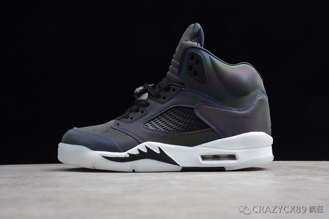 乔丹air jordan 5"oil grey"aj5代午夜蓝3m变色龙篮球鞋