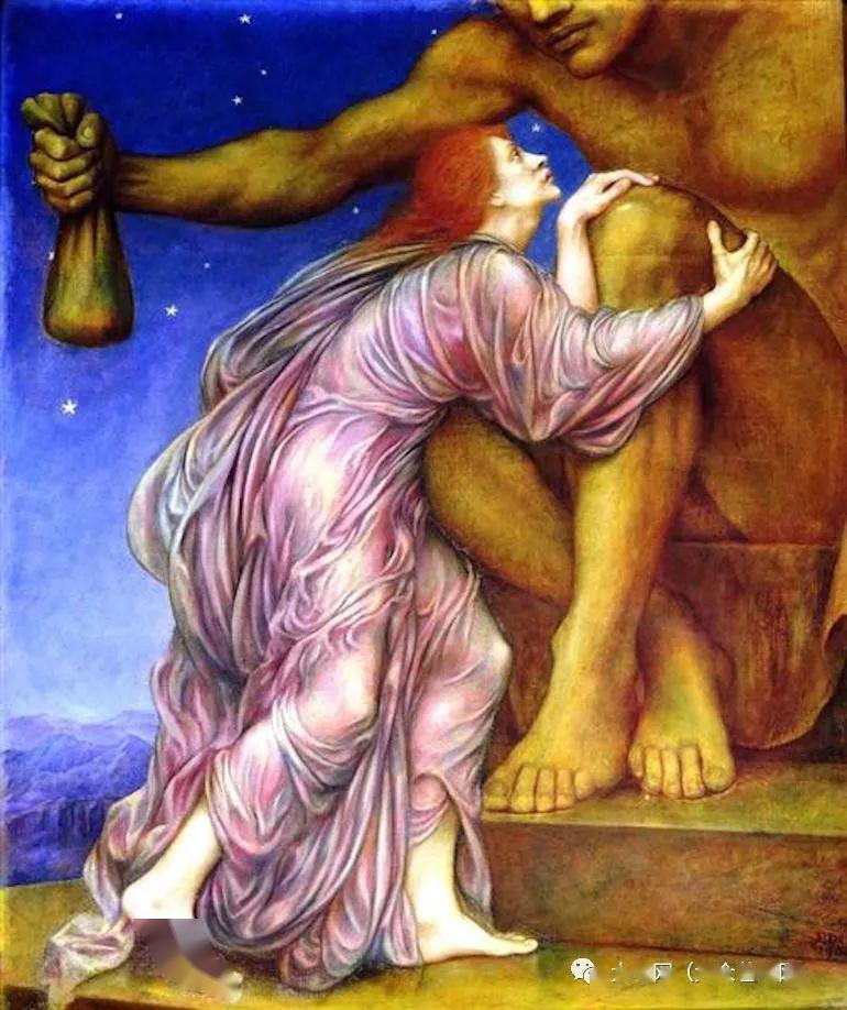 光明和黑暗,生存和死亡隐喻战争的寓言 —— 英国前拉斐尔主义女画家