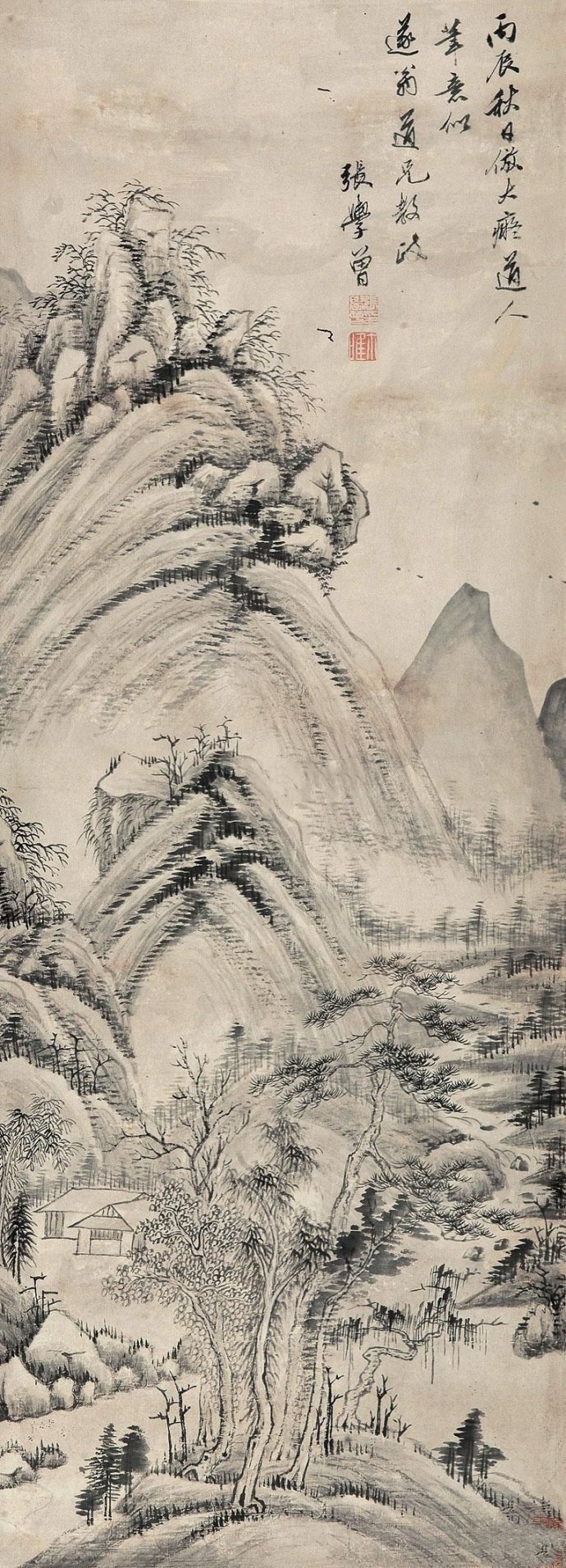 画中九友之苍秀疏简的张学曾