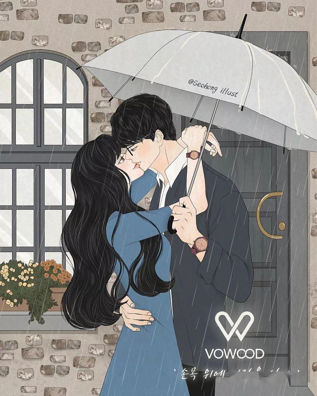 韩国美女插画师笔下和同居男友的日常插画看得想同居了