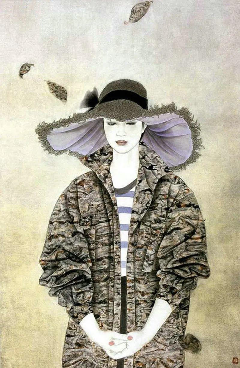 他的人物画色彩优雅而不俗很具生活气息